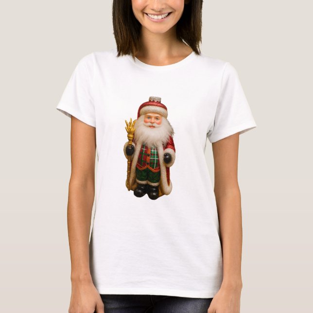 Santa with Golden Staff T Shirt (Framsida)