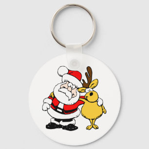 Santa With Hjort Nyckelring