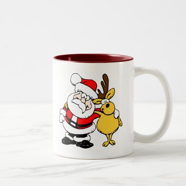 Santa With Hjort Två-Tonad Mugg (Höger)