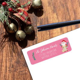 Santa with List Rosa Helgdag Returetiketters Returadress Etikett