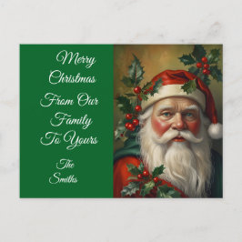 Santa With Mistletoe Helg Vykort