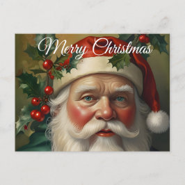 Santa With Mistletoe Helg Vykort