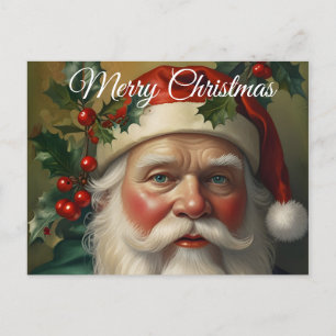 Santa With Mistletoe Helg Vykort