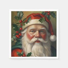 Santa With Mistletoe Pappersservett
