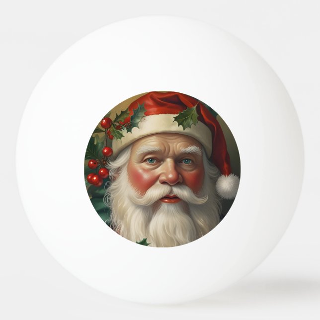 Santa With Mistletoe Pingisboll (Framsidan)