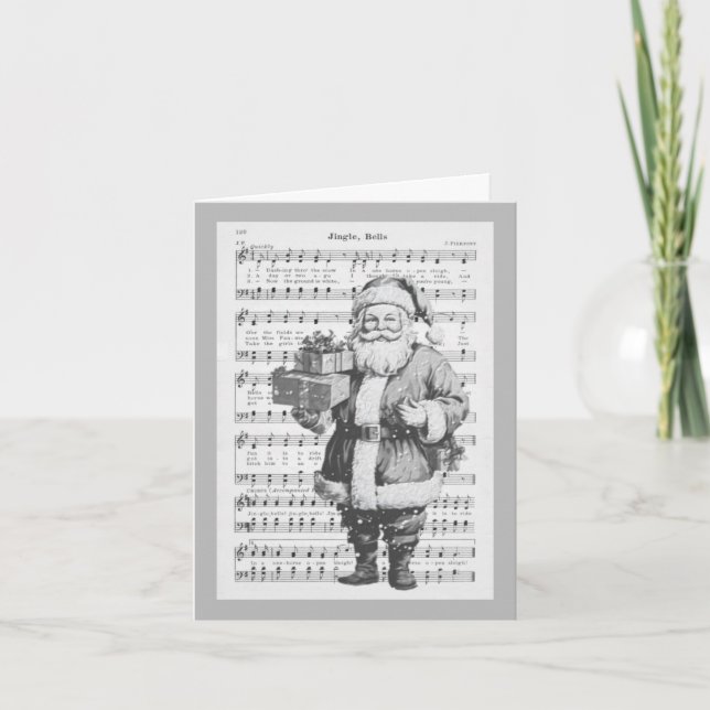 Santa With Music Tack Kort (Framsida)