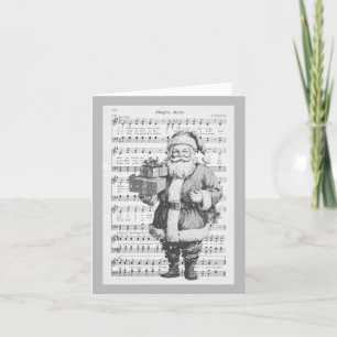 Santa With Music Tack Kort