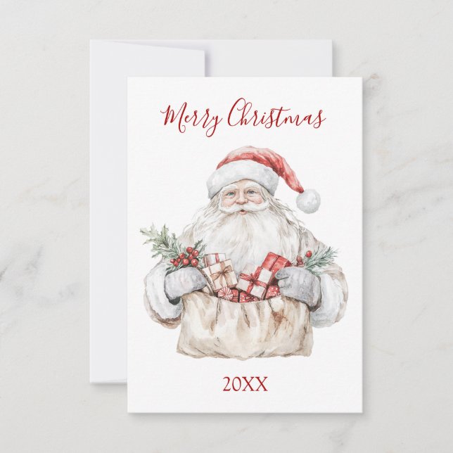 Santa with Presents Christmas Anteckningskort (Framsida)