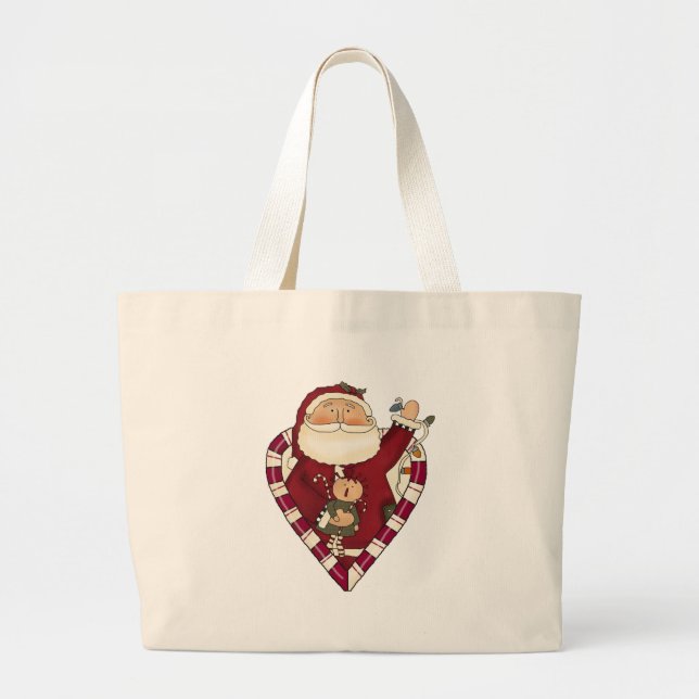 Santa With Ragdoll Tshirts and Gifts Jumbo Tygkasse (Framsidan)