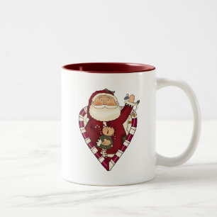 Santa With Ragdoll Tshirts and Gifts Två-Tonad Mugg