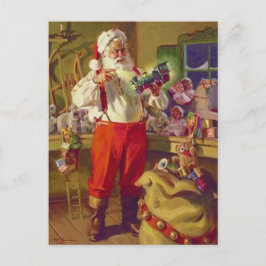 Santa Workshop och Leksak Vintage-julen Helg Vykort