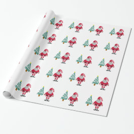 Santa Wrapping Presentpapper