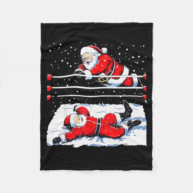Santa Wrestling Lover Wrestler Christmas Xmas Paja Fleecefilt (Framsidan)