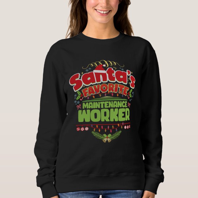 Santa Xmas Christmas For Maintenance worker T Shirt (Framsida)