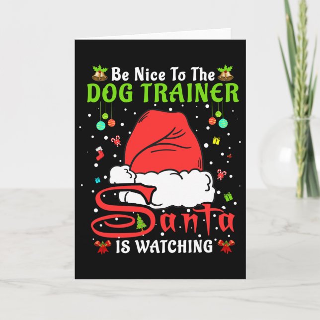Santa Xmas Pyjamas Var Snäll Mot Hundtränaren Chri Kort (Framsida)