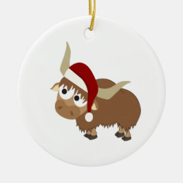 Santa Yak Julgransprydnad Keramik