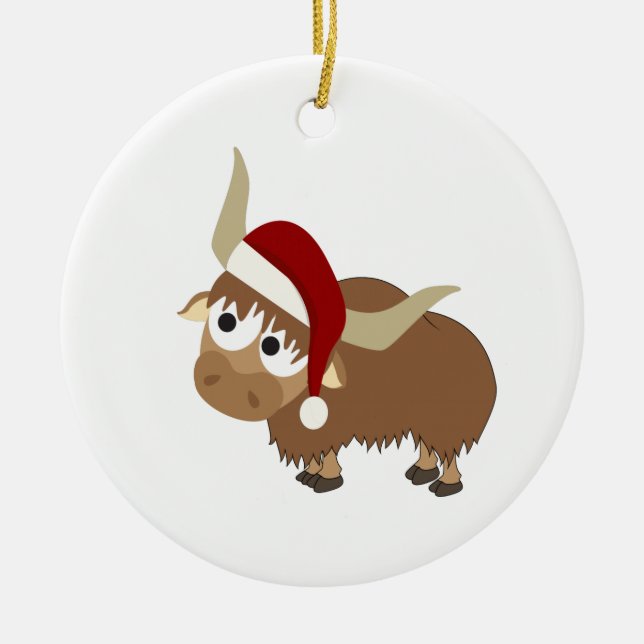 Santa Yak Julgransprydnad Keramik (Framsidan)