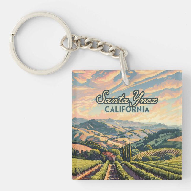 Santa Ynez California Vineyard Winery Retro (Framsidan)