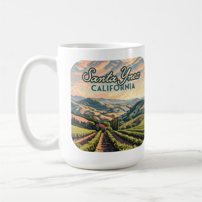Santa Ynez California Vineyard Winery Retro Kaffemugg (Vänster)