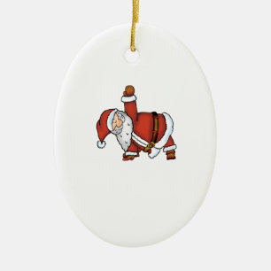 Santa Yoga - juldesign med en Yoga Santa Julgransprydnad Keramik