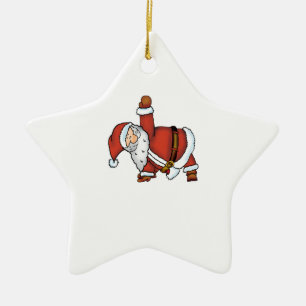 Santa Yoga - juldesign med en Yoga Santa Julgransprydnad Keramik