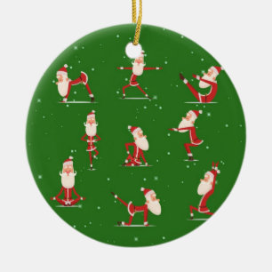 Santa Yoga Poses Julgransprydnad Keramik