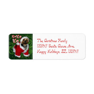 Santa Yorkie adressetikett Returadress Etikett