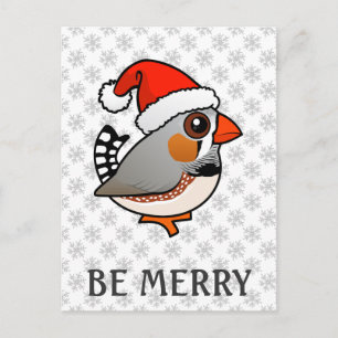 Santa Zebra Finch Helg Vykort