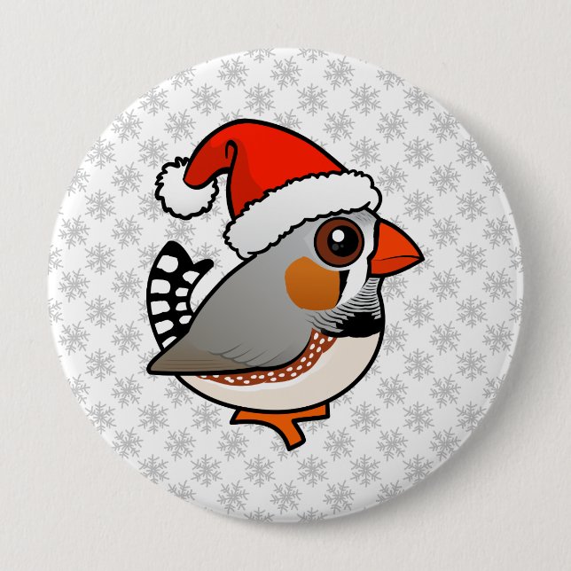 Santa Zebra Finch Knapp (Framsida)