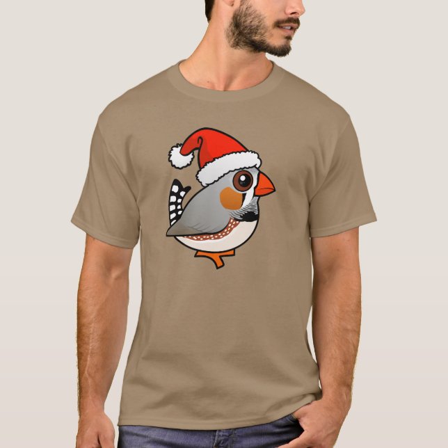 Santa Zebra Finch T Shirt (Framsida)