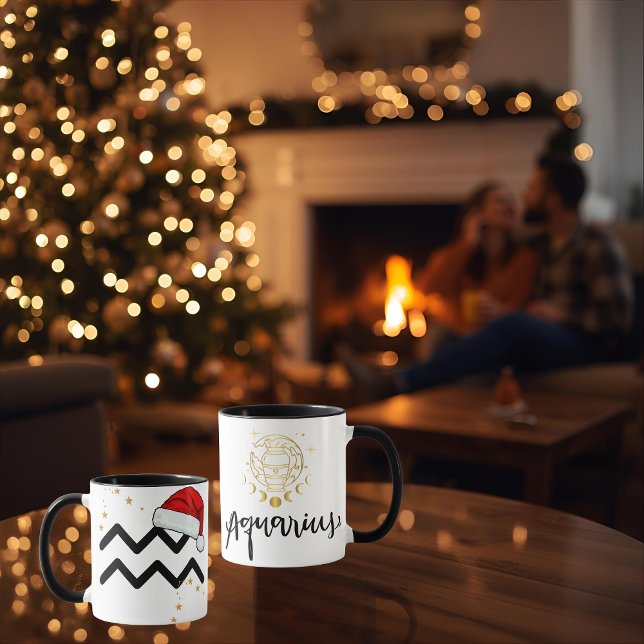 Santa Zodiac Vattenskötarmugg Mugg (Skapare uppladdad)