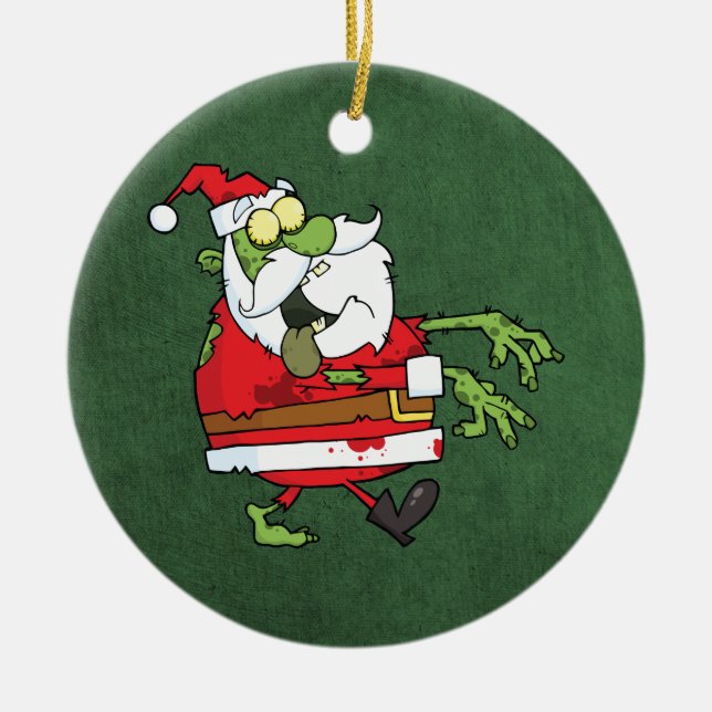 Santa Zombie Julgransprydnad Keramik (Framsidan)