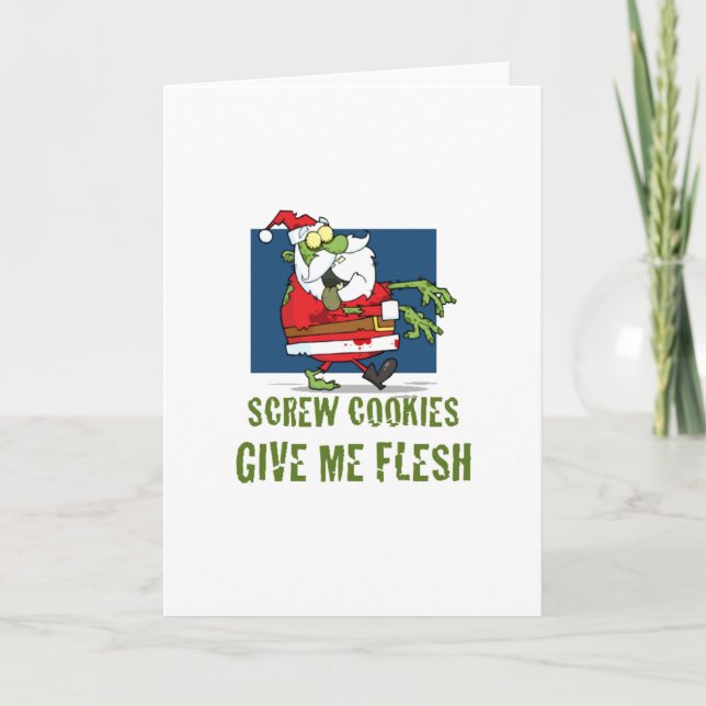 Santa Zombiekakor Helgkort (Framsida)