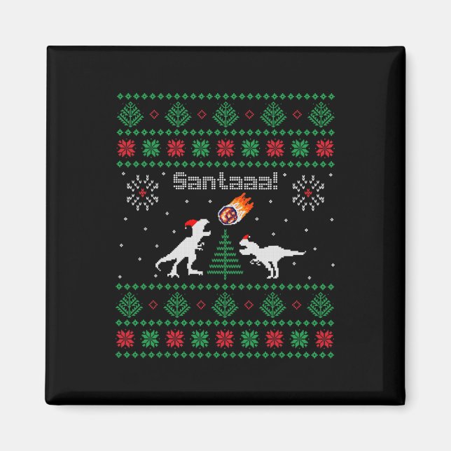 Santaaa Dinosaur ful jultröja  Magnet (Framsidan)