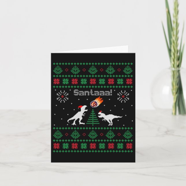 Santaaa Dinosaur Ugly julsötare Kort (Framsida)