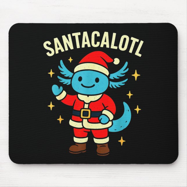 Santacalotl Santa Claus Cute Blue Axolotl New Year Musmatta (Framsidan)
