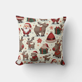 SantaClaus och Rudolph Pillow Cushion Kudde