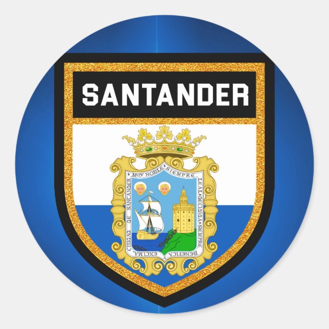 Santander Flagga Runt Klistermärke (Framsida)
