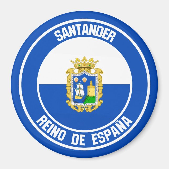 Santander Round Emblem Magnet (Framsidan)