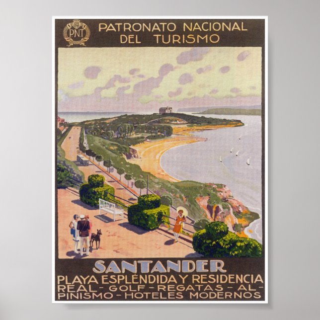Santander Spain Vintage resor Poster (Framsidan)