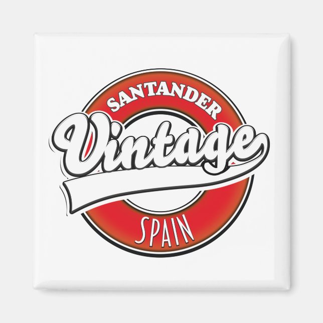 Santander Spain vintage stil logotyp Magnet (Framsidan)