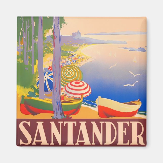 Santander Spanien vintage resor Magnet (Framsidan)