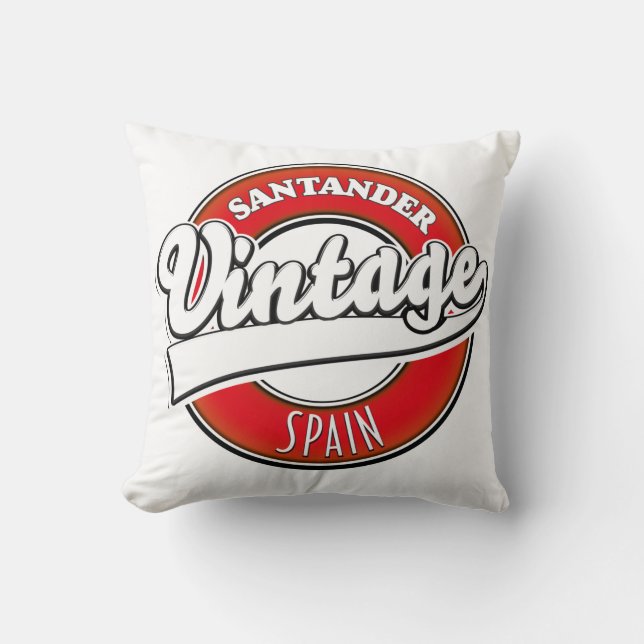Santander Spanien vintage stil logotyp Kudde (Framsida)