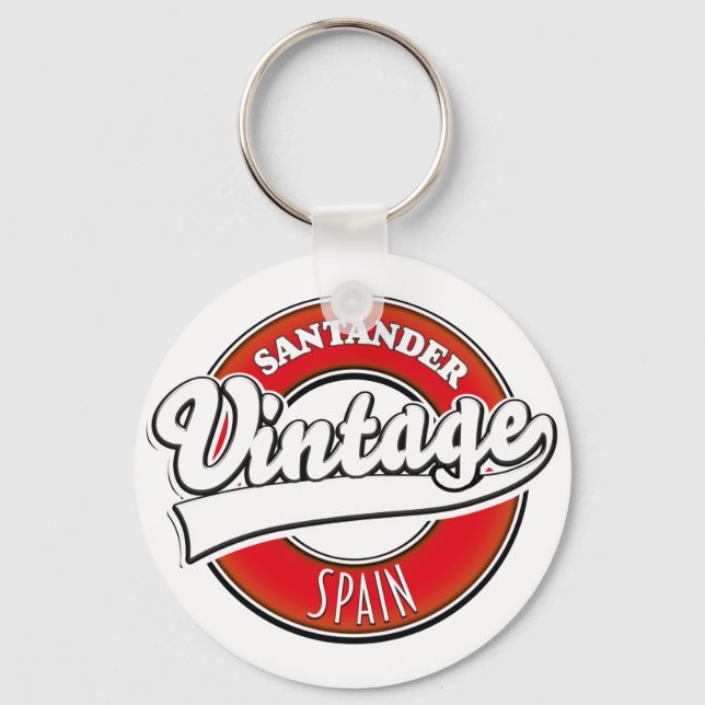 Santander Spanien vintage stil logotyp Nyckelring (Framsida)