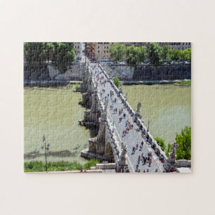 Sant'Angelo bridge Aerial view - Rom, Italien Pussel