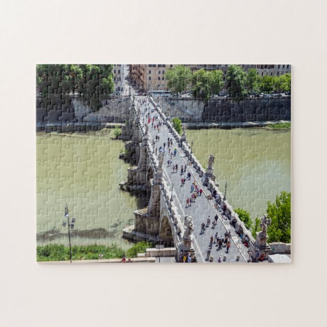 Sant'Angelo bridge Aerial view - Rom, Italien Pussel (Horisontell)