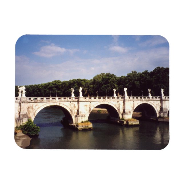 Sant'Angelo Bridge i Rom, Italien Magnet (Horisontell)