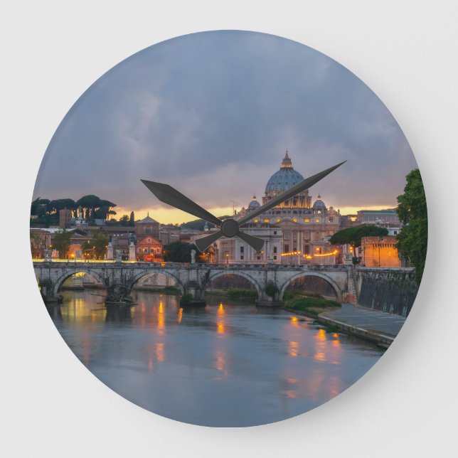 Sant'Angelo bridge Saint Peter Basilica Rom-Italie Stor Klocka (Framsida)