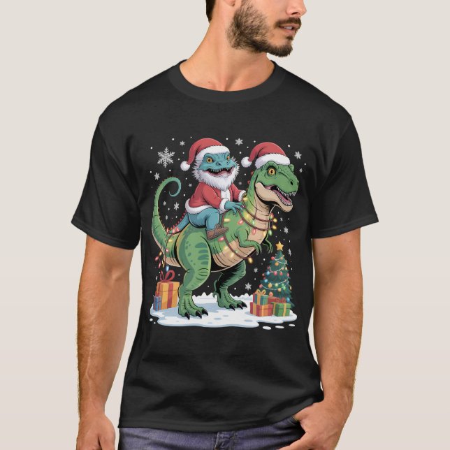 Santaödla på T-Rex med presenter T Shirt (Framsida)