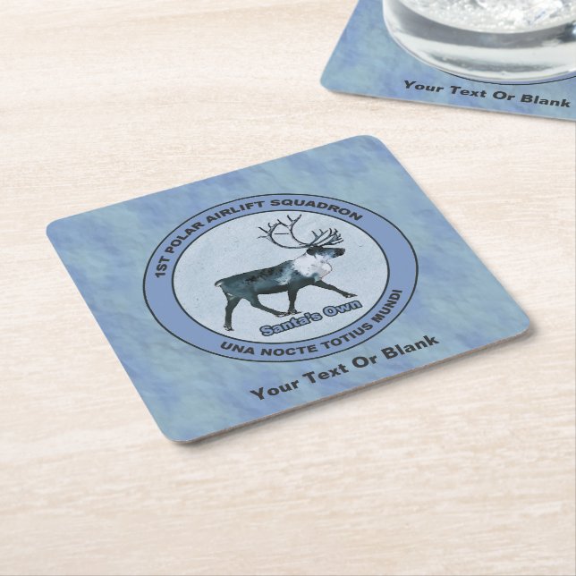 Santa's 1:a Polarna Airlift Sqdn - Subdued Underlägg Papper Kvadrat (Vinklad)